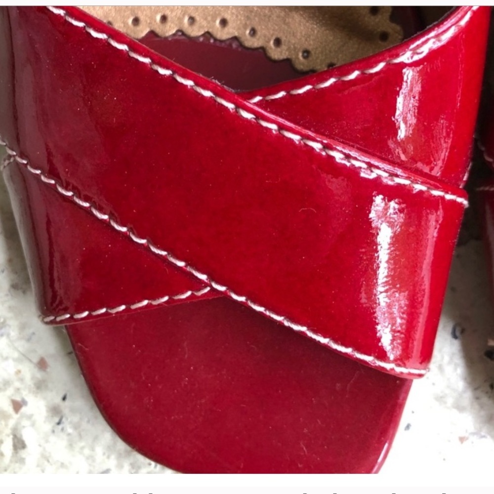 Red slip on kitten heels  Size 6M